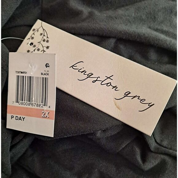 Kingston Grey Twist-Front Dress Black 2X - Picture 6 of 6
